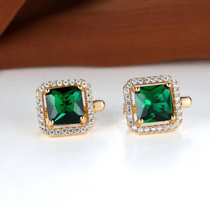 Orecchini in oro con smeraldo e zircon