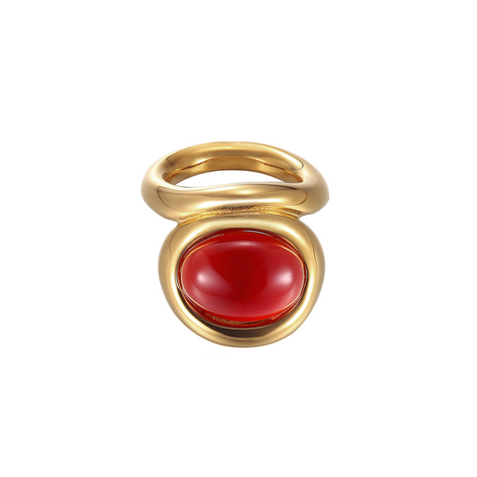 ANELLO COCKTAIL DI CARATTERE. ROSSO