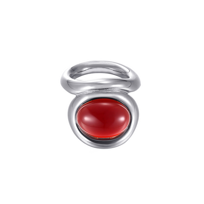 ANELLO COCKTAIL DI CARATTERE. ROSSO