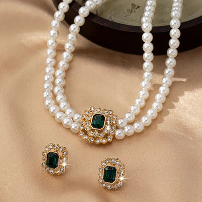 Collana Perle & Smeraldo Elvira