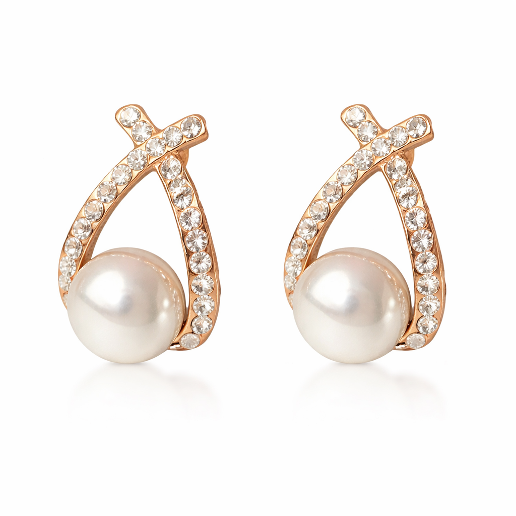Orecchini con perle e paillettes