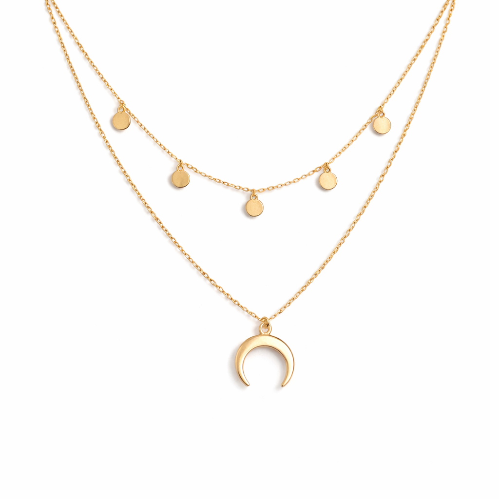 Luna | Collana dorata elegante con delicato motivo a luna