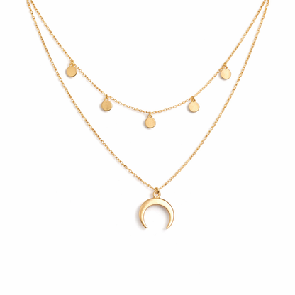 Luna | Collana dorata elegante con delicato motivo a luna