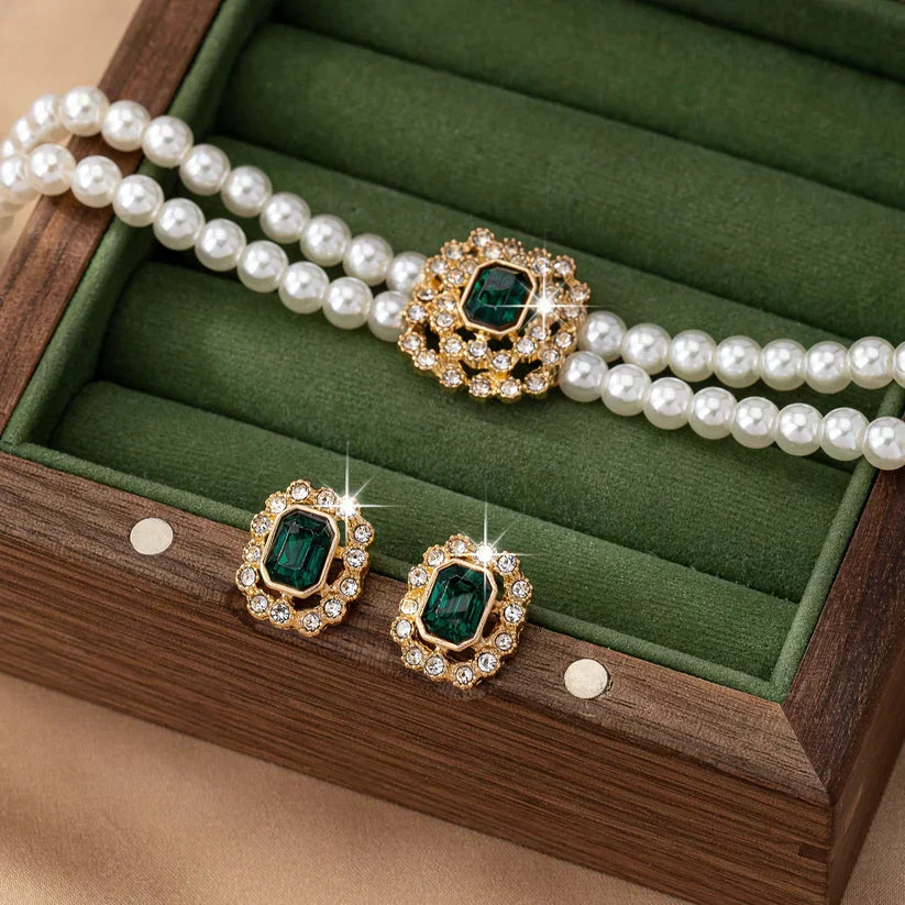 Collana Perle & Smeraldo Elvira