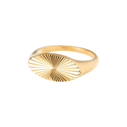 Anello Oval Rays Placcato Oro