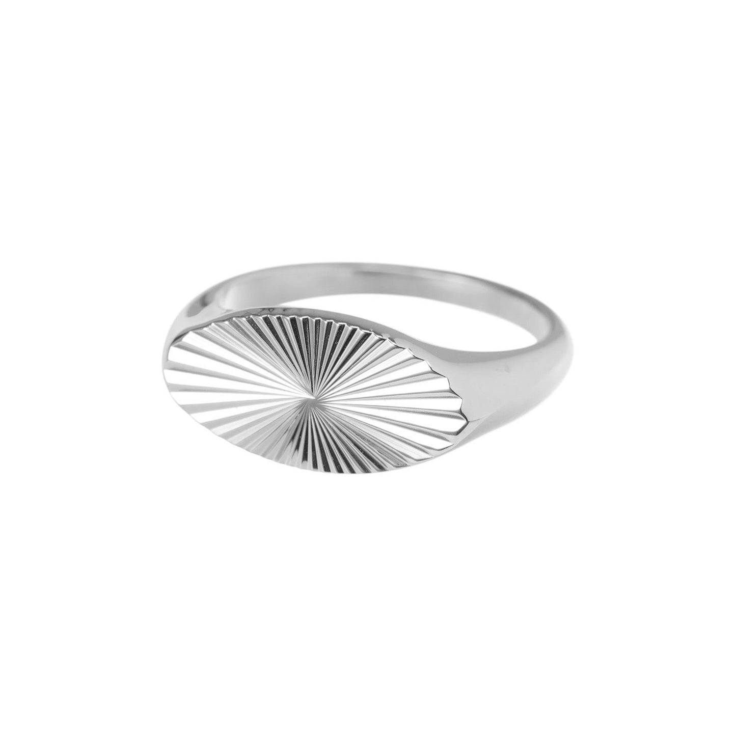 Anello Oval Rays Placcato Oro