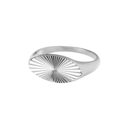 Anello Oval Rays Placcato Oro
