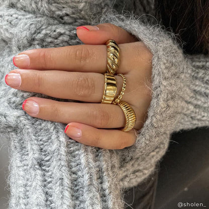 Anillo Croissant Chapado en Oro